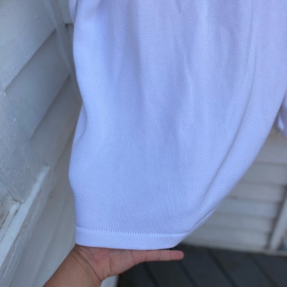 Lands End XL Long Sleeve White Cardigan with Button Details Sweater Cover Up - Picture 9 of 9